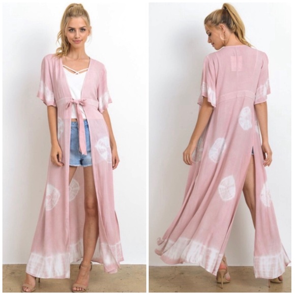 ☀️MAUVE TIE DYE KIMONO - Picture 3 of 8